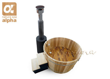 Wino Barrel sauna wanna z hydromasażem z zewnętrznymi Furnace Drewniane ogniu SOT2 - 1829