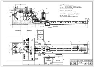 Poziome Chłodzenie wodą ciągłego odlewania Machine, R6M / 3 Strands